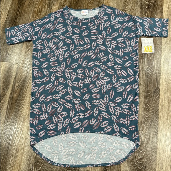 NWT Lularoe Irma Gray with pink feathers, Sz: XXS - Picture 1 of 4